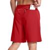 imageMAGCOMSEN Mens Athletic Running Shorts 9quot Quick Dry Lightweight Sport Workout Hiking Gym Shorts with Zipper PocketsTomato Red