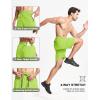imageMAGCOMSEN Mens Athletic Running Shorts 9quot Quick Dry Lightweight Sport Workout Hiking Gym Shorts with Zipper PocketsYellow Green