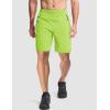 imageMAGCOMSEN Mens Athletic Running Shorts 9quot Quick Dry Lightweight Sport Workout Hiking Gym Shorts with Zipper PocketsYellow Green