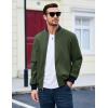imageMAGCOMSEN Mens Bomber Jacket Lightweight Casual Zip Up Windbreaker Spring Fall Golf Coat with PocketsArmy Green