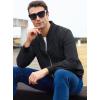 imageMAGCOMSEN Mens Bomber Jacket Lightweight Casual Zip Up Windbreaker Spring Fall Golf Coat with PocketsBlack
