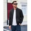 imageMAGCOMSEN Mens Bomber Jacket Lightweight Casual Zip Up Windbreaker Spring Fall Golf Coat with PocketsBlack
