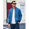 imageMAGCOMSEN Mens Bomber Jacket Lightweight Casual Zip Up Windbreaker Spring Fall Golf Coat with PocketsBlue Green