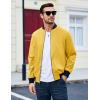 imageMAGCOMSEN Mens Bomber Jacket Lightweight Casual Zip Up Windbreaker Spring Fall Golf Coat with PocketsGinger