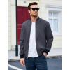 imageMAGCOMSEN Mens Bomber Jacket Lightweight Casual Zip Up Windbreaker Spring Fall Golf Coat with PocketsGrey