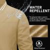 imageMAGCOMSEN Mens Bomber Jacket Lightweight Casual Zip Up Windbreaker Spring Fall Golf Coat with PocketsKhaki