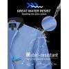 imageMAGCOMSEN Mens Bomber Jacket Lightweight Casual Zip Up Windbreaker Spring Fall Golf Coat with PocketsLight Blue