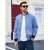 imageMAGCOMSEN Mens Bomber Jacket Lightweight Casual Zip Up Windbreaker Spring Fall Golf Coat with PocketsLight Blue