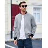 imageMAGCOMSEN Mens Bomber Jacket Lightweight Casual Zip Up Windbreaker Spring Fall Golf Coat with PocketsLight Grey