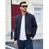 imageMAGCOMSEN Mens Bomber Jacket Lightweight Casual Zip Up Windbreaker Spring Fall Golf Coat with PocketsNavy
