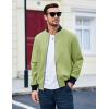 imageMAGCOMSEN Mens Bomber Jacket Lightweight Casual Zip Up Windbreaker Spring Fall Golf Coat with PocketsOlive Green