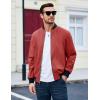 imageMAGCOMSEN Mens Bomber Jacket Lightweight Casual Zip Up Windbreaker Spring Fall Golf Coat with PocketsOrange Red
