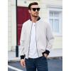 imageMAGCOMSEN Mens Bomber Jacket Lightweight Casual Zip Up Windbreaker Spring Fall Golf Coat with PocketsWhite