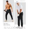 imageMAGCOMSEN Mens Golf Pants Stretch Joggers with Zipper Pockets Work Casual Slack for MenBlack