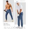 imageMAGCOMSEN Mens Golf Pants Stretch Joggers with Zipper Pockets Work Casual Slack for MenBlue Grey