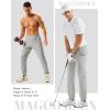imageMAGCOMSEN Mens Golf Pants Stretch Joggers with Zipper Pockets Work Casual Slack for MenLight Grey