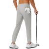 imageMAGCOMSEN Mens Golf Pants Stretch Joggers with Zipper Pockets Work Casual Slack for MenLight Grey