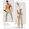 imageMAGCOMSEN Mens Golf Pants Stretch Joggers with Zipper Pockets Work Casual Slack for MenLight Khaki