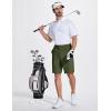 imageMAGCOMSEN Mens Golf Shorts 9 Inch Inseam Quick Dry Casual Shorts Stretch Hiking Dress Work Shorts with 4 Pockets Flat FrontArmy Green