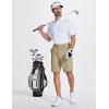 imageMAGCOMSEN Mens Golf Shorts 9 Inch Inseam Quick Dry Casual Shorts Stretch Hiking Dress Work Shorts with 4 Pockets Flat FrontKhaki