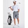 imageMAGCOMSEN Mens Golf Shorts 9 Inch Inseam Quick Dry Casual Shorts Stretch Hiking Dress Work Shorts with 4 Pockets Flat FrontLight Grey