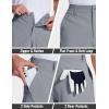 imageMAGCOMSEN Mens Golf Shorts 9 Inch Inseam Quick Dry Casual Shorts Stretch Hiking Dress Work Shorts with 4 Pockets Flat FrontLight Grey