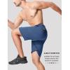 imageMAGCOMSEN Mens Hiking Shorts 9quot Quick Dry Lightweight Running Shorts with Zipper Pockets for Workout Athletic SportBlue Grey
