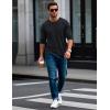 imageMAGCOMSEN Mens Long Sleeve Shirt with Pocket Cotton Crew Neck Shirts Casual Lightweight TShirt01black