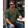 imageMAGCOMSEN Mens Long Sleeve Shirt with Pocket Cotton Crew Neck Shirts Casual Lightweight TShirt06army Green