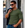 imageMAGCOMSEN Mens Long Sleeve Shirt with Pocket Cotton Crew Neck Shirts Casual Lightweight TShirt06army Green
