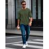 imageMAGCOMSEN Mens Long Sleeve Shirt with Pocket Cotton Crew Neck Shirts Casual Lightweight TShirt06army Green