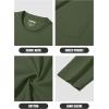 imageMAGCOMSEN Mens Long Sleeve Shirt with Pocket Cotton Crew Neck Shirts Casual Lightweight TShirt06army Green