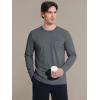 imageMAGCOMSEN Mens Long Sleeve Shirt with Pocket Cotton Crew Neck Shirts Casual Lightweight TShirt07dark Grey