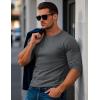 imageMAGCOMSEN Mens Long Sleeve Shirt with Pocket Cotton Crew Neck Shirts Casual Lightweight TShirt07dark Grey