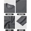 imageMAGCOMSEN Mens Long Sleeve Shirt with Pocket Cotton Crew Neck Shirts Casual Lightweight TShirt07dark Grey