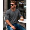 imageMAGCOMSEN Mens Long Sleeve Shirt with Pocket Cotton Crew Neck Shirts Casual Lightweight TShirt07dark Grey