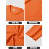 imageMAGCOMSEN Mens Long Sleeve Shirt with Pocket Cotton Crew Neck Shirts Casual Lightweight TShirt13orange