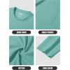 imageMAGCOMSEN Mens Long Sleeve Shirt with Pocket Cotton Crew Neck Shirts Casual Lightweight TShirt17grey Green