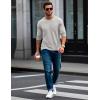 imageMAGCOMSEN Mens Long Sleeve Shirt with Pocket Cotton Crew Neck Shirts Casual Lightweight TShirt21beige