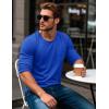 imageMAGCOMSEN Mens Long Sleeve Shirt with Pocket Cotton Crew Neck Shirts Casual Lightweight TShirt22color Blue