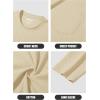 imageMAGCOMSEN Mens Long Sleeve Shirt with Pocket Cotton Crew Neck Shirts Casual Lightweight TShirt23apricot