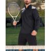 imageMAGCOMSEN Mens Quarter Zip Pullover Fleece Lined Long Sleeve Golf Shirts 14 Zip Thermal Running Athletic SweatshirtsBlack
