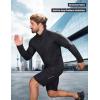 imageMAGCOMSEN Mens Quarter Zip Pullover Fleece Lined Long Sleeve Golf Shirts 14 Zip Thermal Running Athletic SweatshirtsBlack