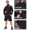 imageMAGCOMSEN Mens Quarter Zip Pullover Fleece Lined Long Sleeve Golf Shirts 14 Zip Thermal Running Athletic SweatshirtsBlack