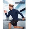 imageMAGCOMSEN Mens Quarter Zip Pullover Fleece Lined Long Sleeve Golf Shirts 14 Zip Thermal Running Athletic SweatshirtsDark Navy