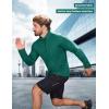 imageMAGCOMSEN Mens Quarter Zip Pullover Fleece Lined Long Sleeve Golf Shirts 14 Zip Thermal Running Athletic SweatshirtsEmerald Green