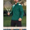imageMAGCOMSEN Mens Quarter Zip Pullover Fleece Lined Long Sleeve Golf Shirts 14 Zip Thermal Running Athletic SweatshirtsEmerald Green