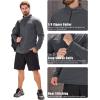 imageMAGCOMSEN Mens Quarter Zip Pullover Fleece Lined Long Sleeve Golf Shirts 14 Zip Thermal Running Athletic SweatshirtsGrey