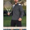 imageMAGCOMSEN Mens Quarter Zip Pullover Fleece Lined Long Sleeve Golf Shirts 14 Zip Thermal Running Athletic SweatshirtsGrey