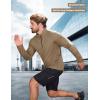 imageMAGCOMSEN Mens Quarter Zip Pullover Fleece Lined Long Sleeve Golf Shirts 14 Zip Thermal Running Athletic SweatshirtsKhaki